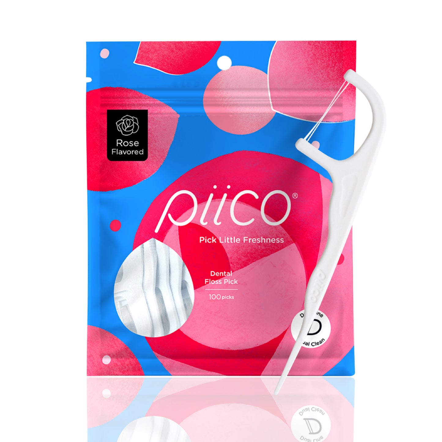 Piico Rose Flavored Dental Floss Picks (100 Count)