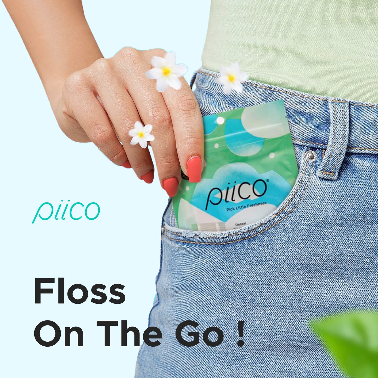 Piico Jasmine Flavored Dental Floss Picks (100 Count)