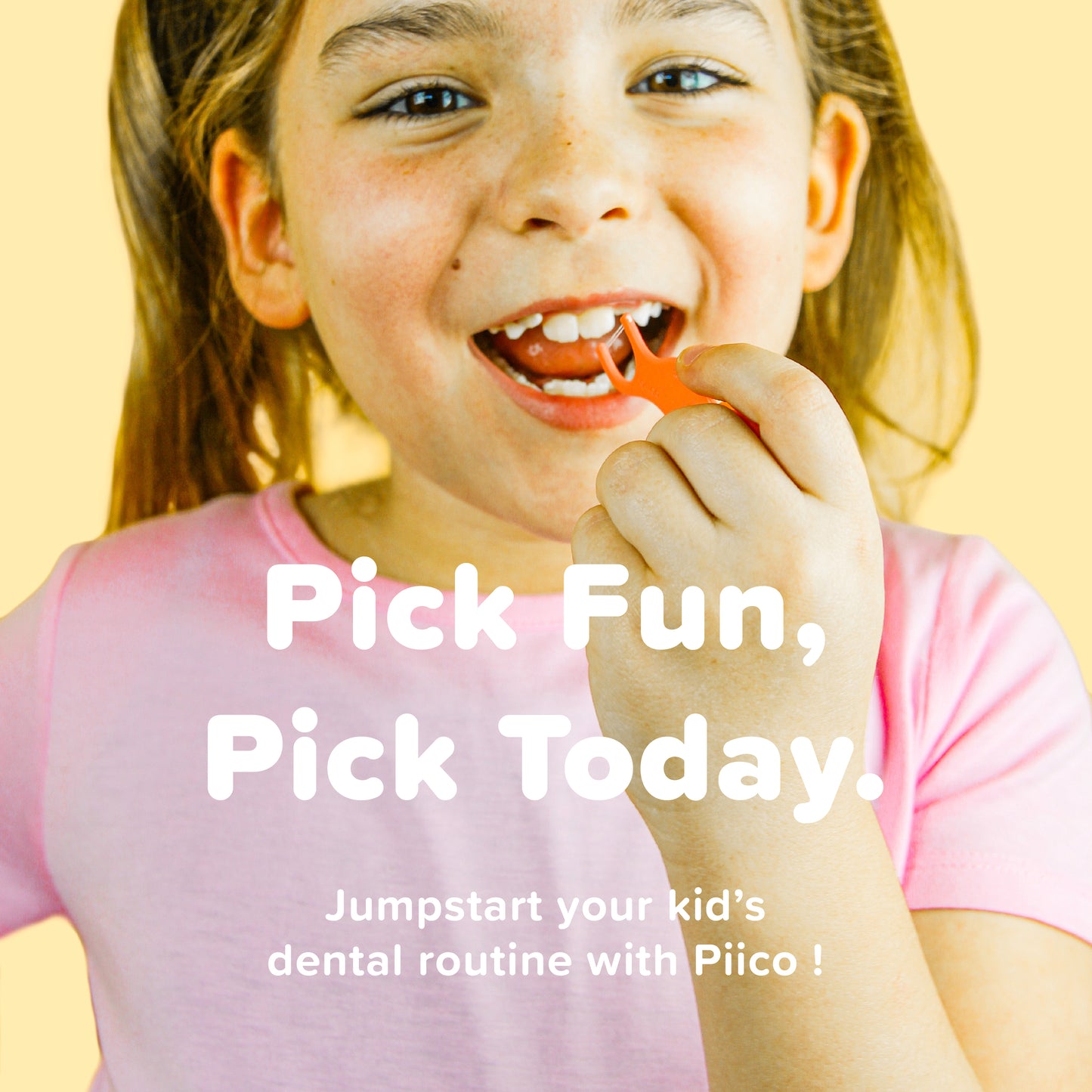 Piico Dental Floss Picks for Kids - (80 Count Jumpstart Zoo + Freebies)