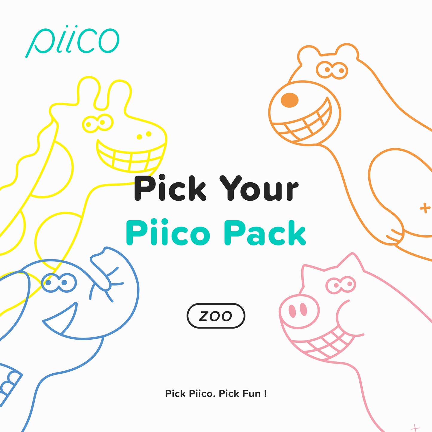 Piico Dental Floss Picks for Kids - (80 Count Jumpstart Zoo + Freebies)