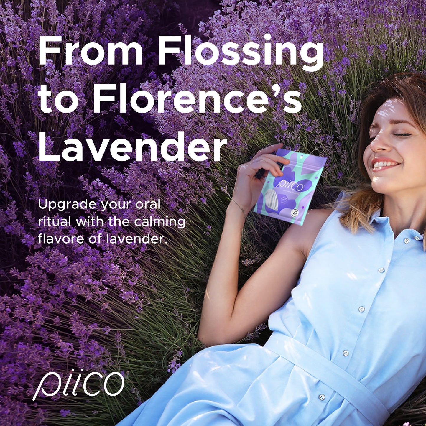 Piico Lavender Flavored Dental Floss Picks (100 Count)