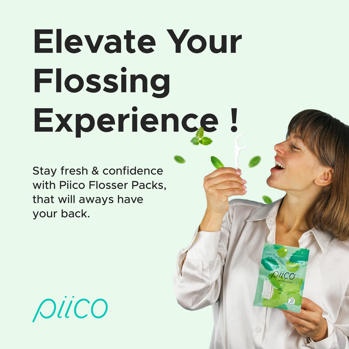 Piico Mint Dental Floss Picks (100 Count)