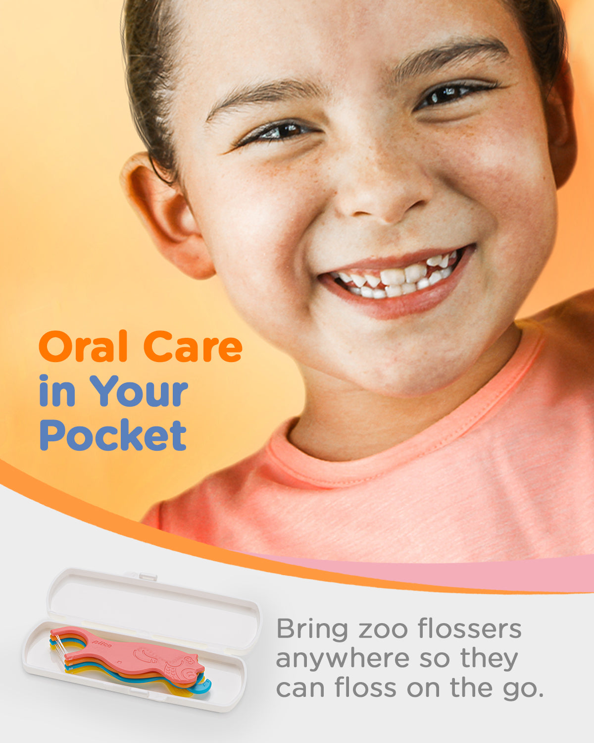 Piico Dental Floss Picks for Kids - (300 Count Playground Zoo + Freebies)