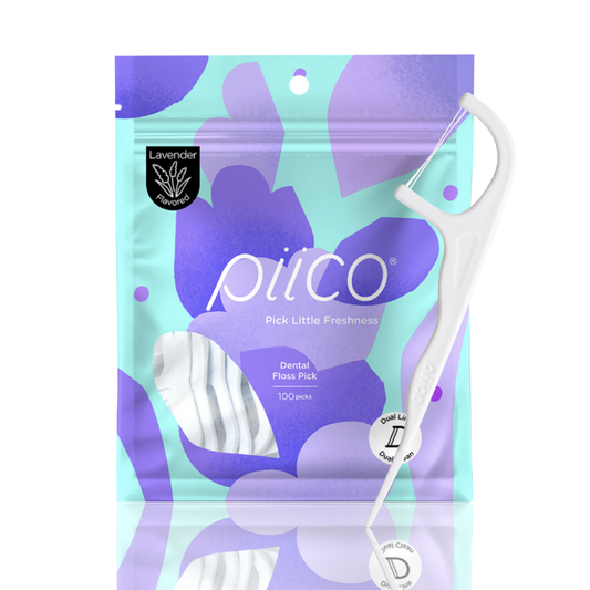 Piico Lavender Flavored Dental Floss Picks (100 Count)