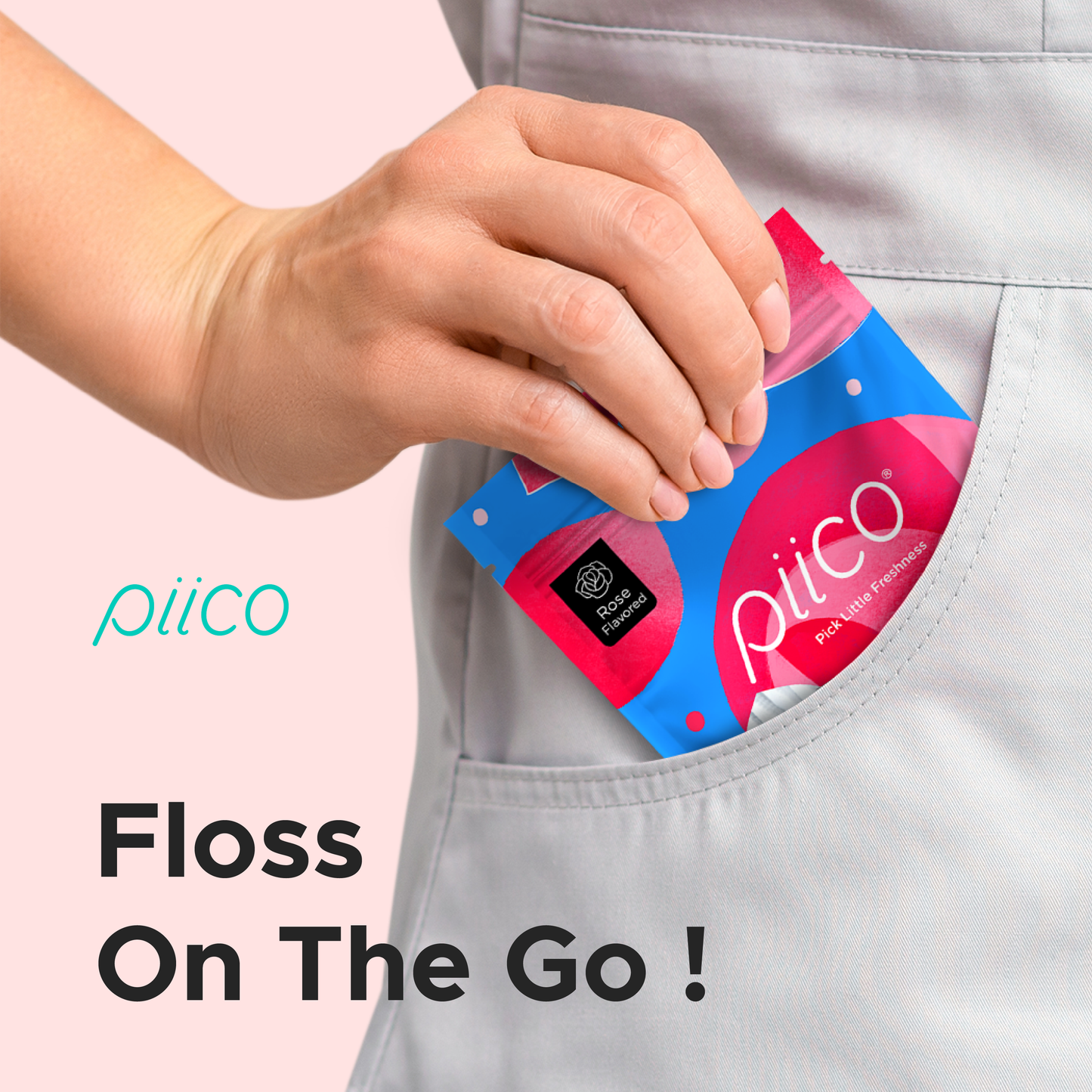 Piico Rose Flavored Dental Floss Picks (100 Count)