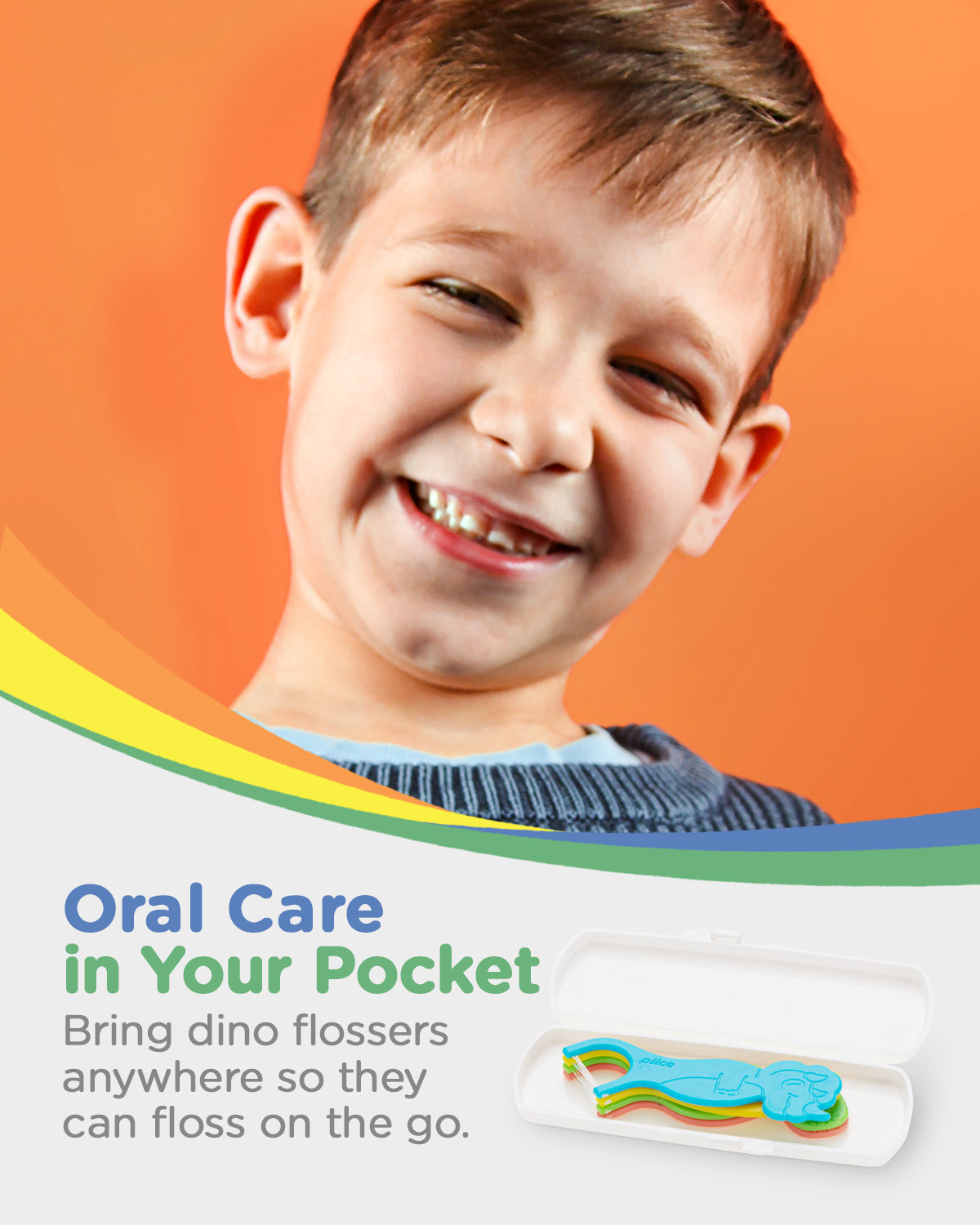 Piico Dental Floss Picks for Kids - (300 Count Playground Dino + Freebies)