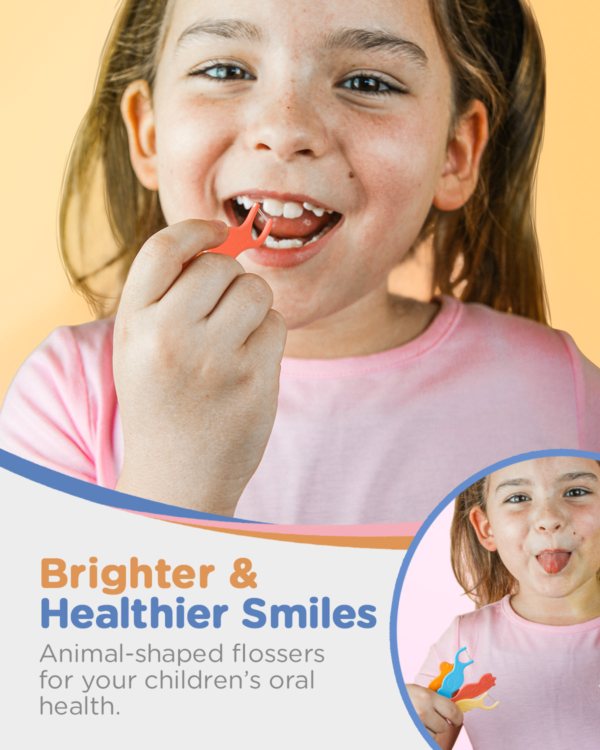 Piico Dental Floss Picks for Kids - (300 Count Playground Zoo + Freebies)