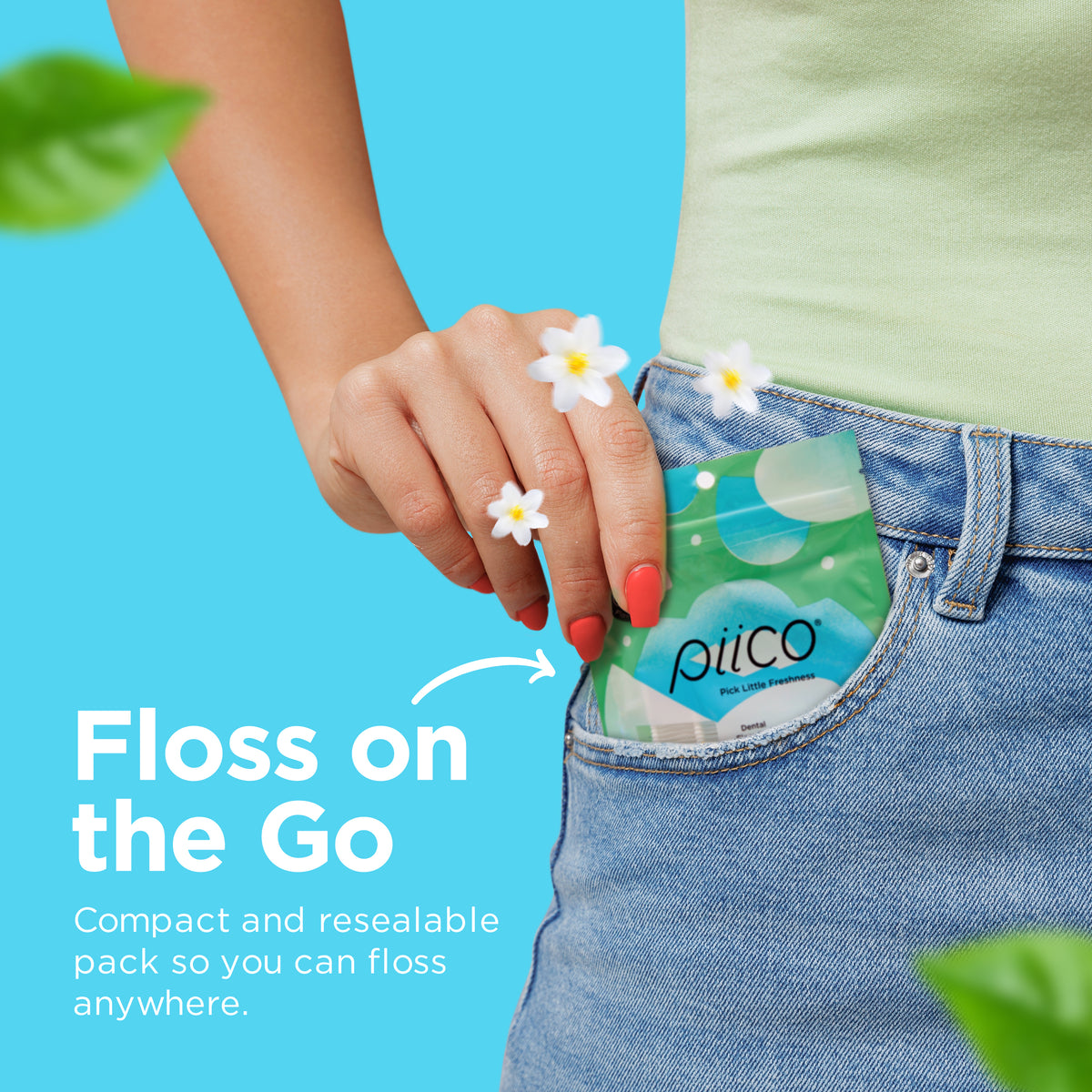 Piico Jasmine Flavored Dental Floss Picks (100 Count)